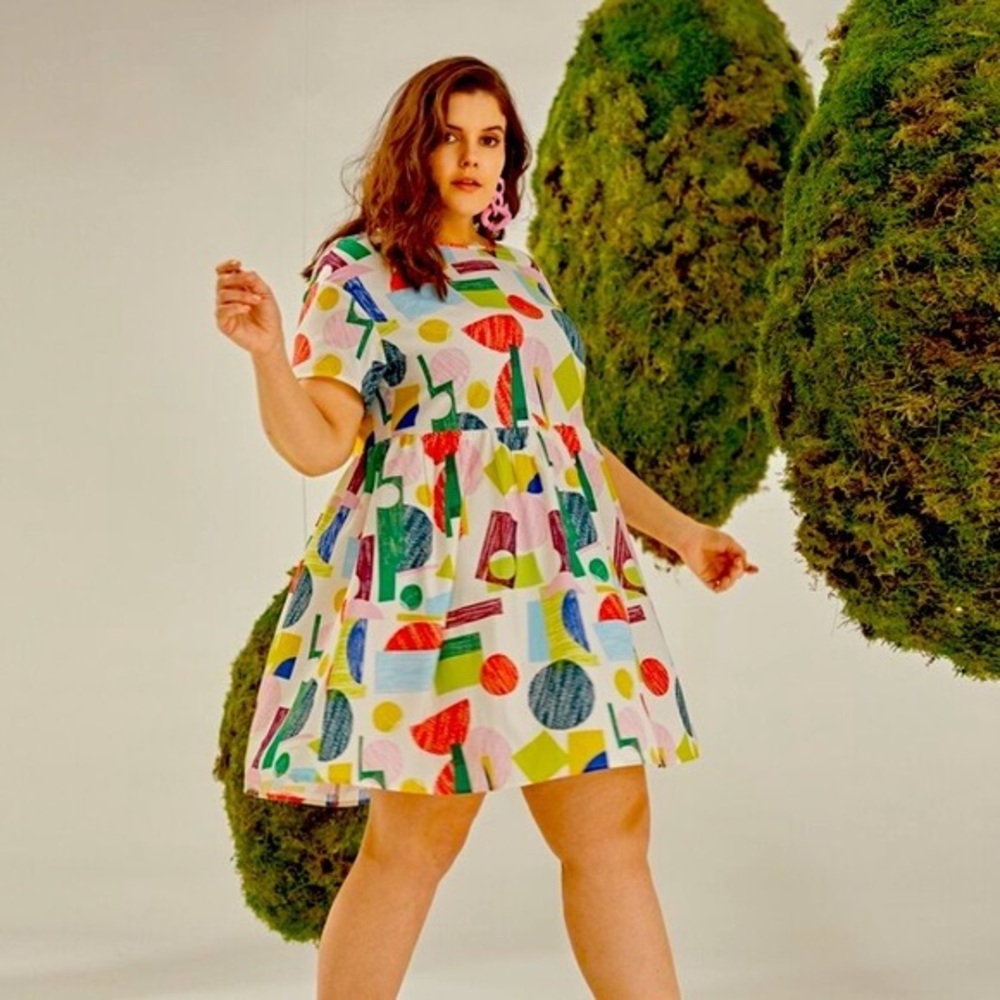 SHEIN Curve Abstract Colorful Dress